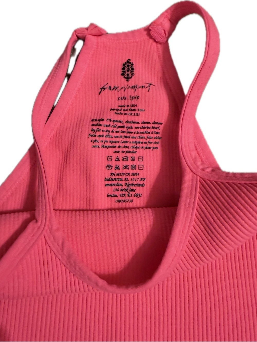 Free People Pink Ribbed Cropped Tank - Picture 2 of 3